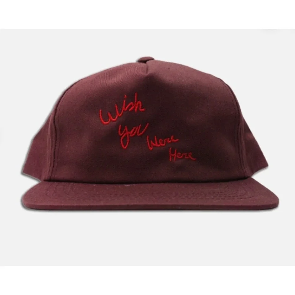 Travis Scott Astroworld Tour Wish You Were Here Maroon Snapback Hat Burgundy Cap